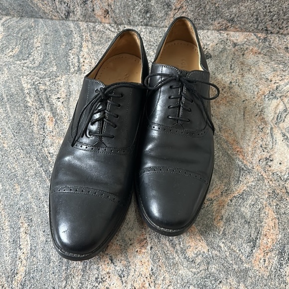 Cole Haan Cambridge Cap Toe Oxfords black leather Mens Brogue size 10 - Picture 3 of 10